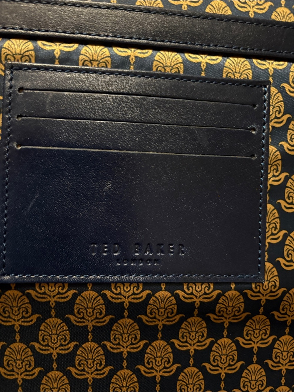 Ted Baker Navy & Brown Leather Laptop Briefcase - Picture 8 of 12